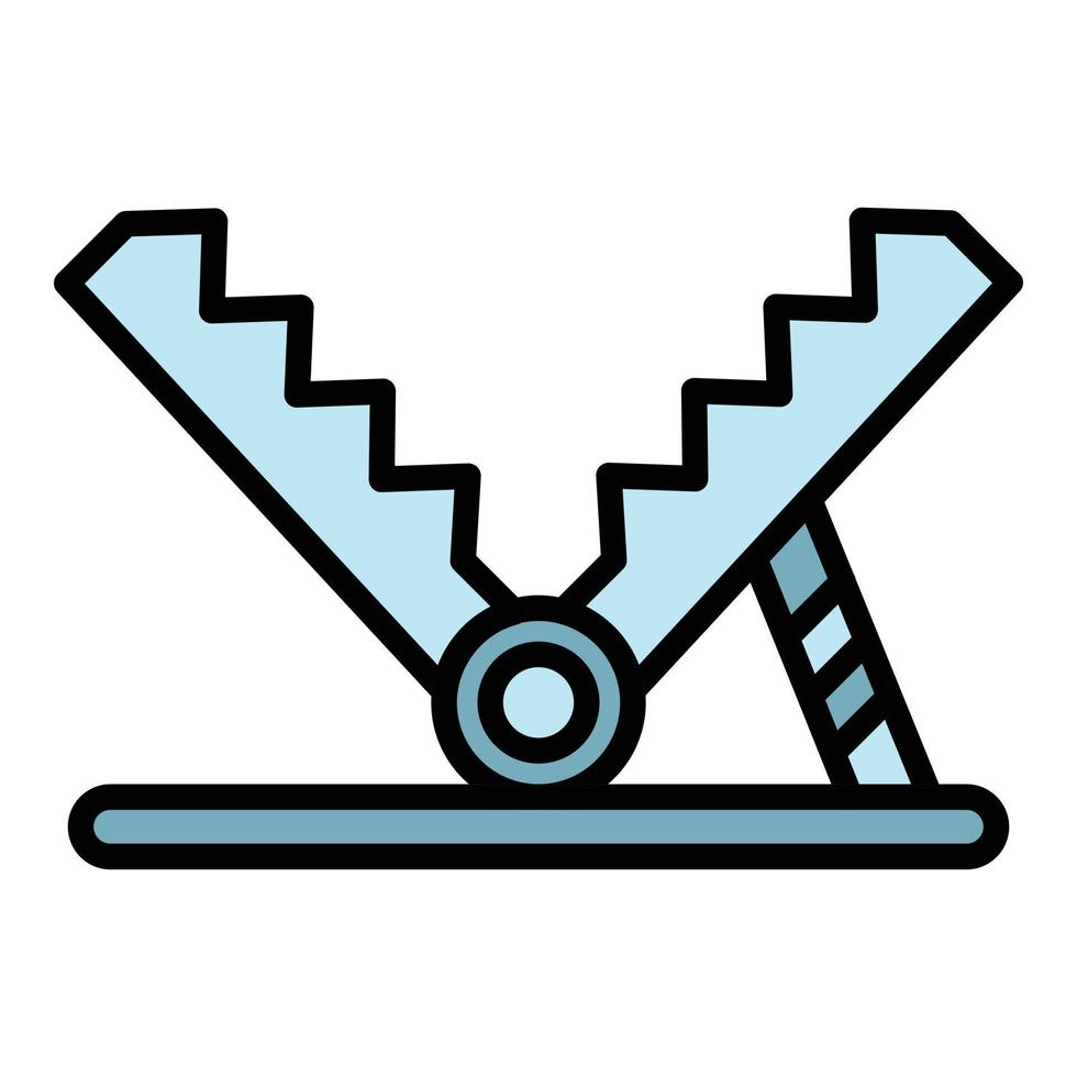 Metal trap icon color outline vector