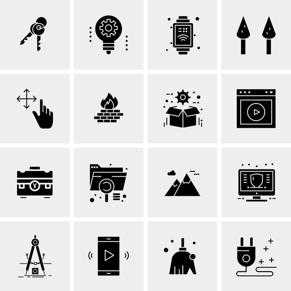 16 iconos de negocios universales vector ilustración de icono creativo para usar en proyectos relacionados con la web y dispositivos móviles