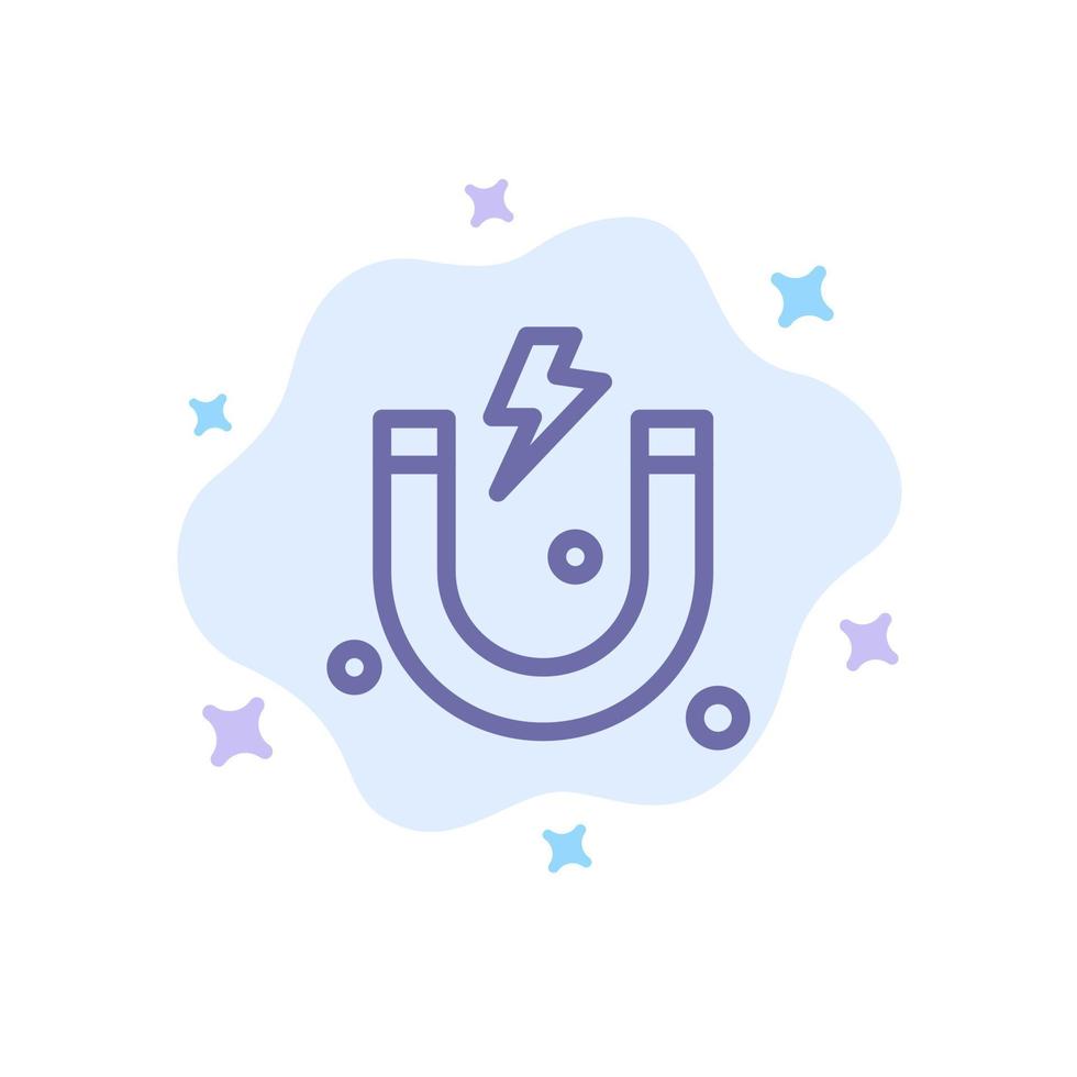 Attraction Magnet Science Blue Icon on Abstract Cloud Background vector