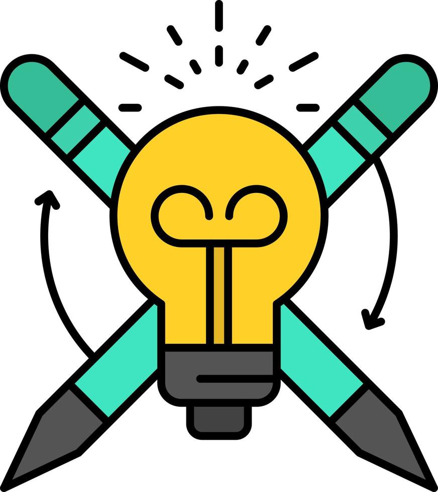 Success Bulb Light Focus   Flat Color Icon Vector icon banner Template