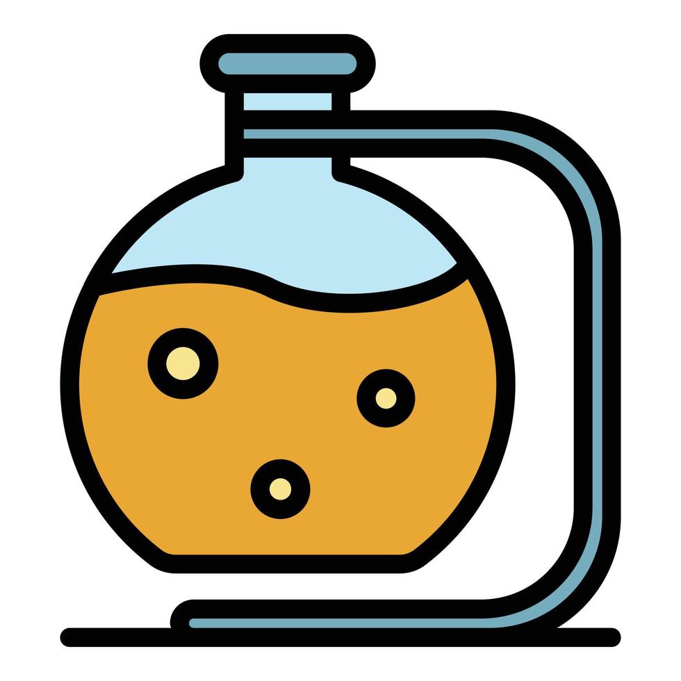 Boiling flask icon color outline vector