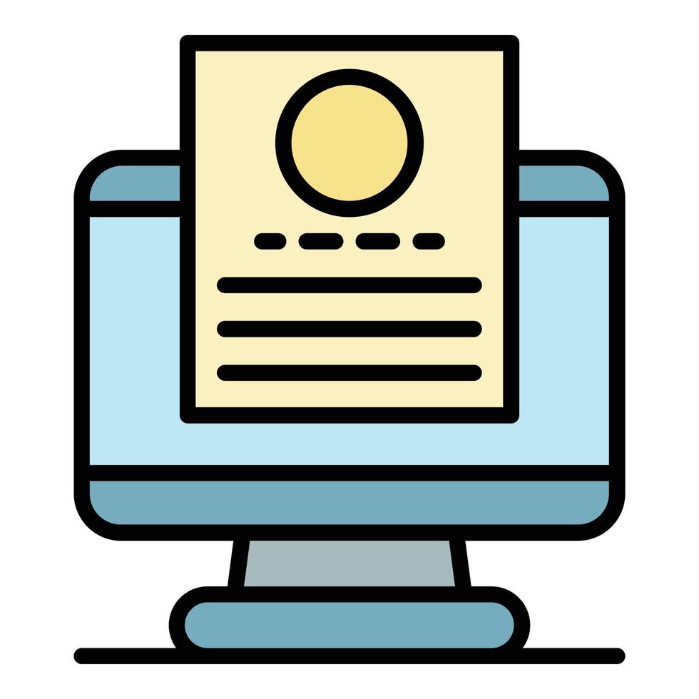 File computer recruitment icon color outline vector