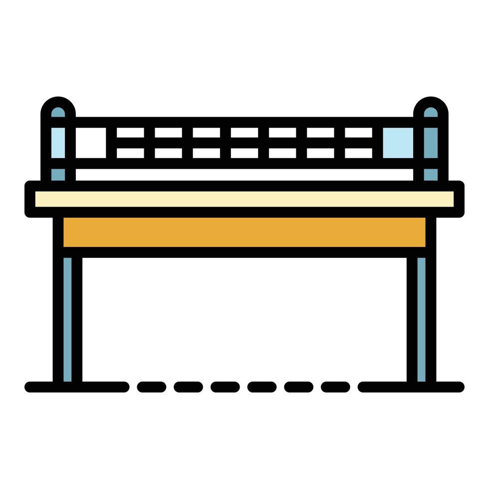 Ping pong table front view icon color outline vector