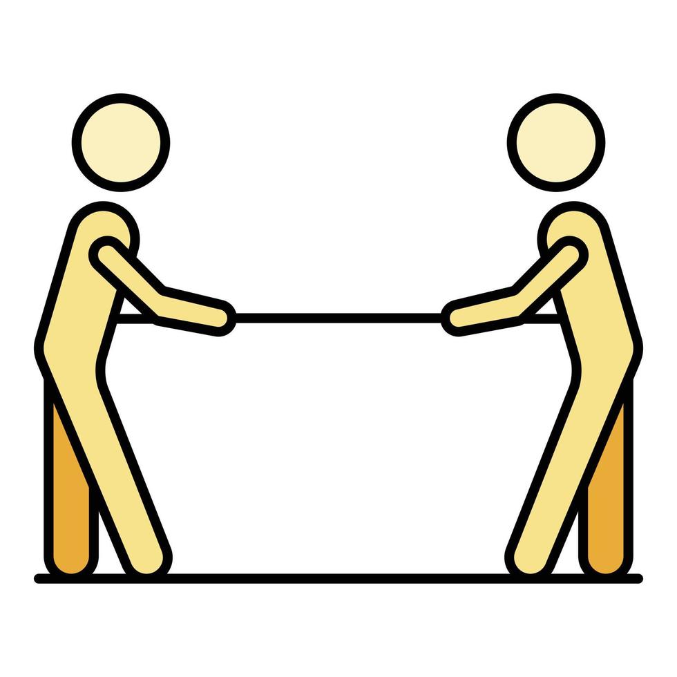 Conflict tug of war icon color outline vector