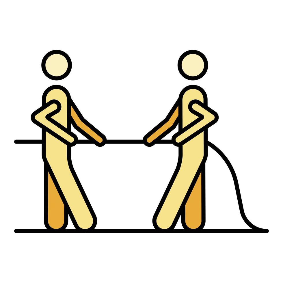 Tug of war icon color outline vector