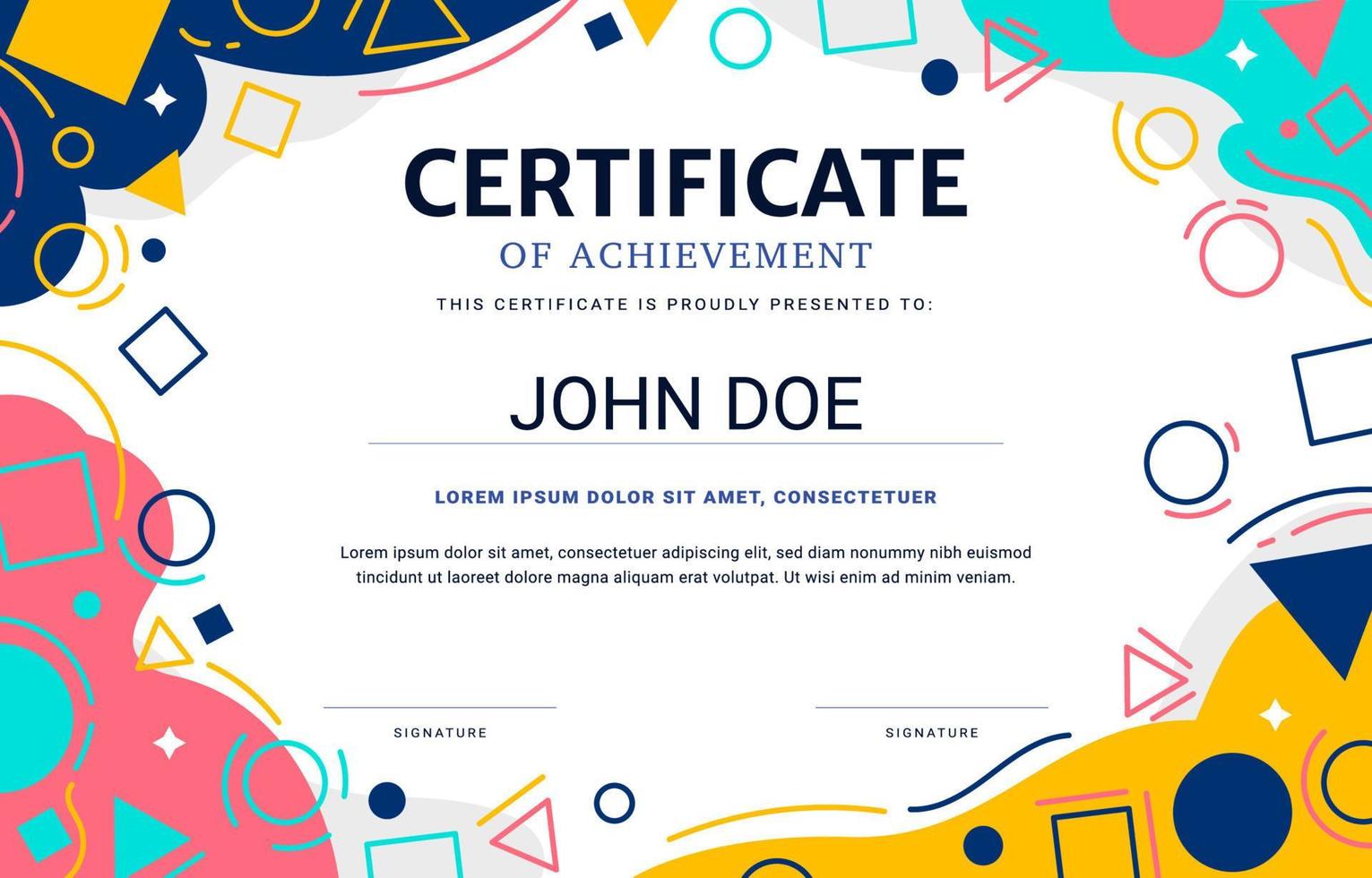 Modern Flat Certificate Template vector