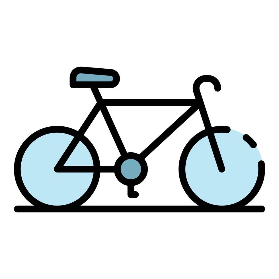 vector de contorno de color de icono de bicicleta de ciclismo deportivo