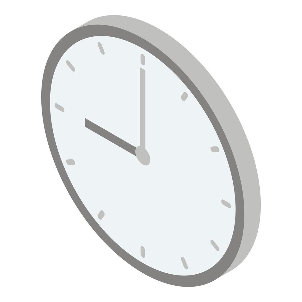 Wall clock icon, isometric style vector