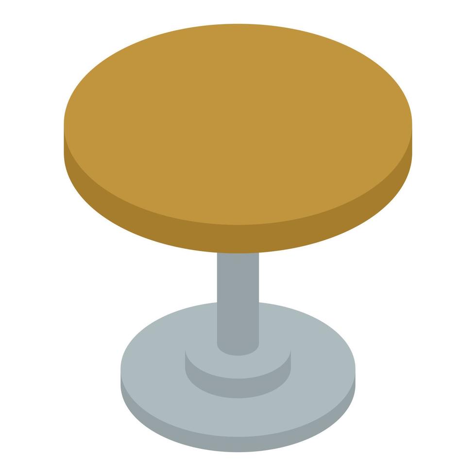 Round wood table icon, isometric style vector