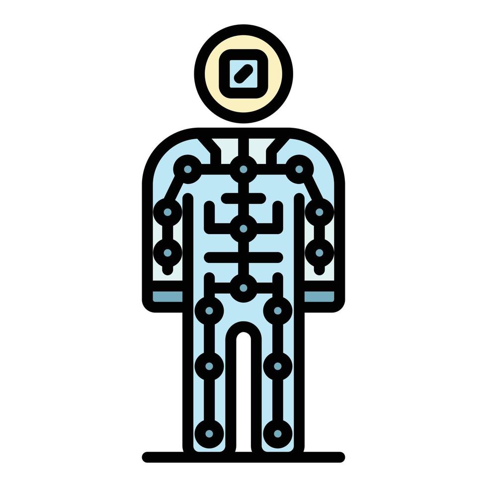 Ai humanoid icon color outline vector