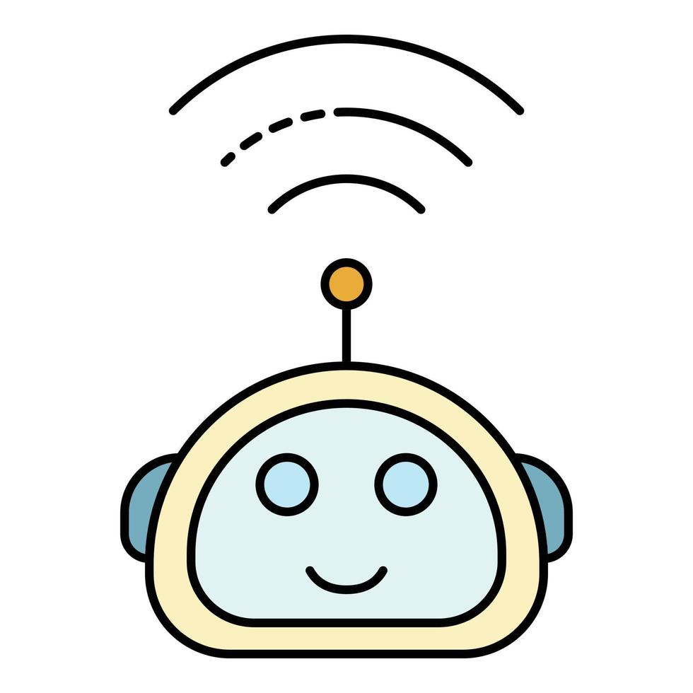 Wireless assistant icon color outline vector