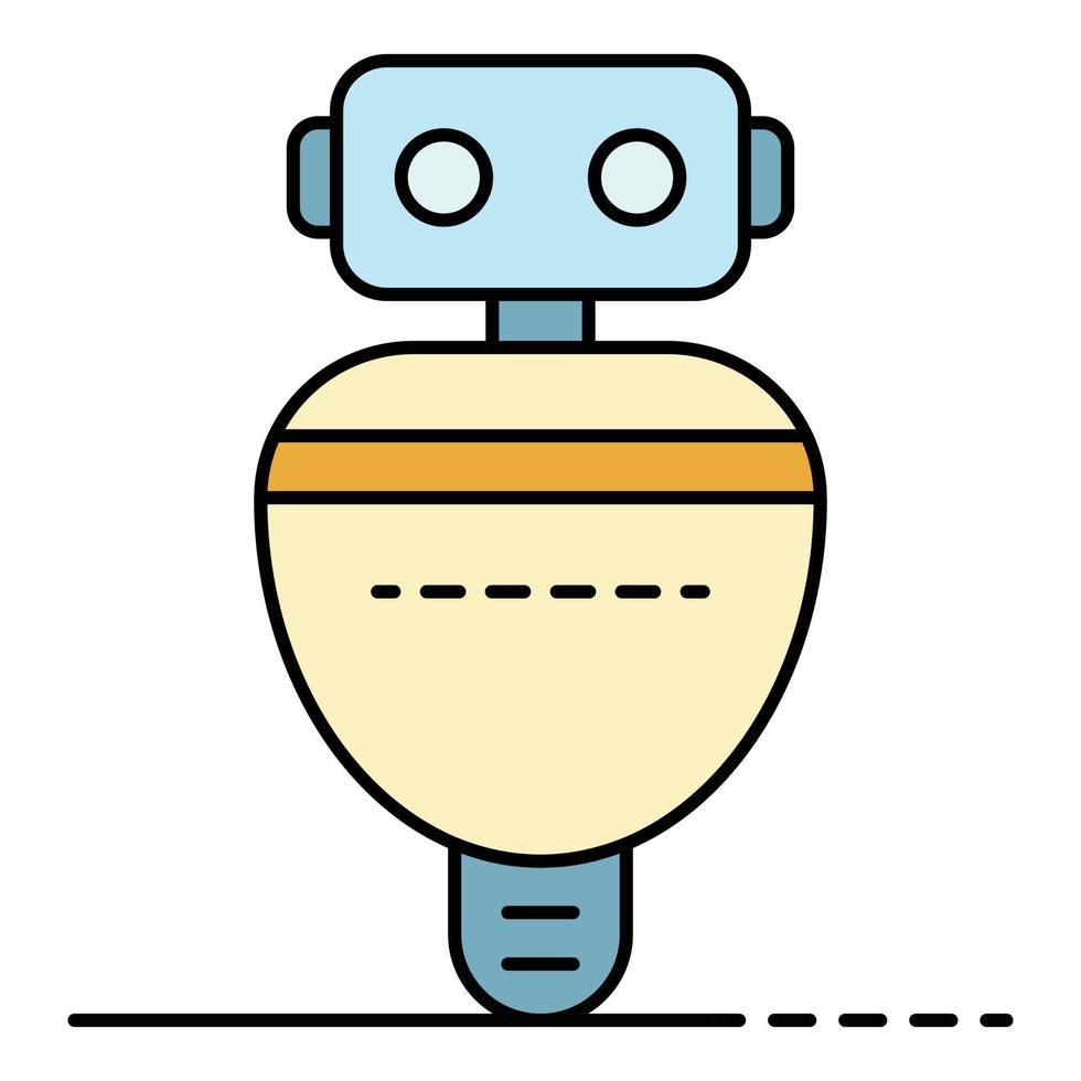 Digital robot icon color outline vector
