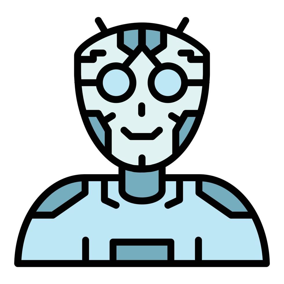 Ai humanoid intellect icon color outline vector