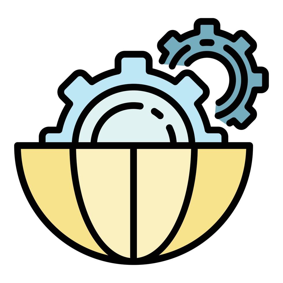 Ai gear style icon color outline vector