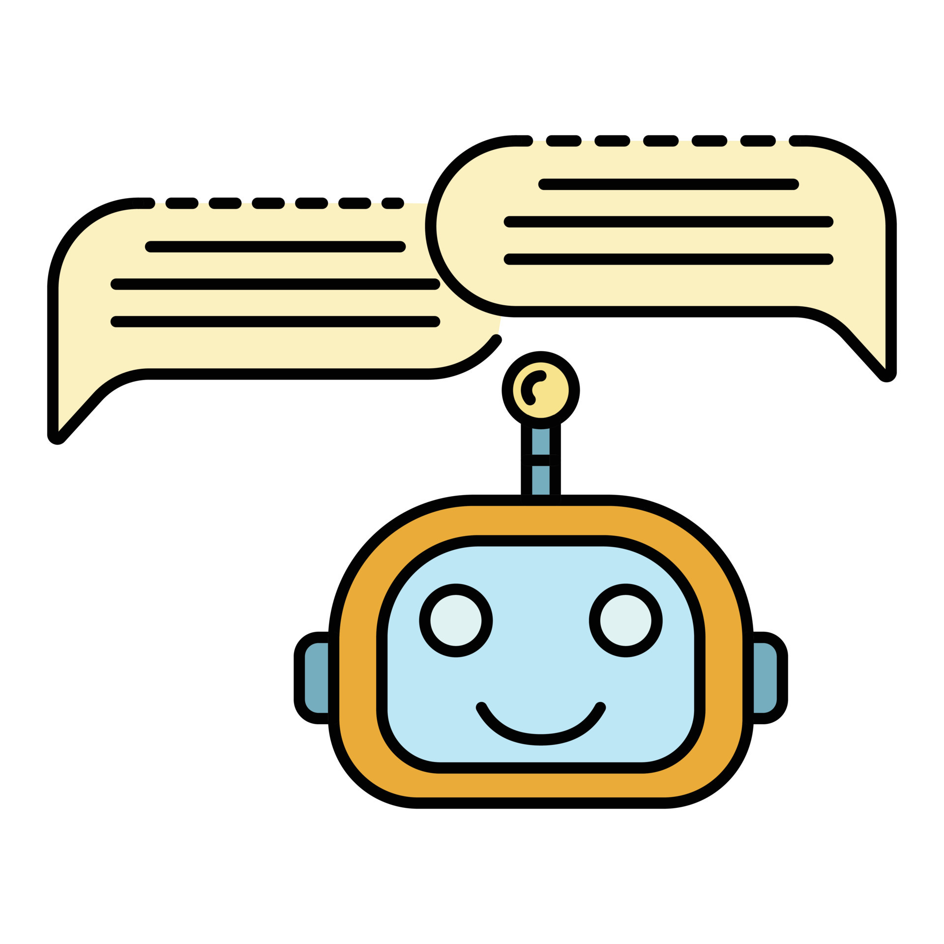 Chat bot two bubbles icon color outline vector 15683124 Vector Art at ...