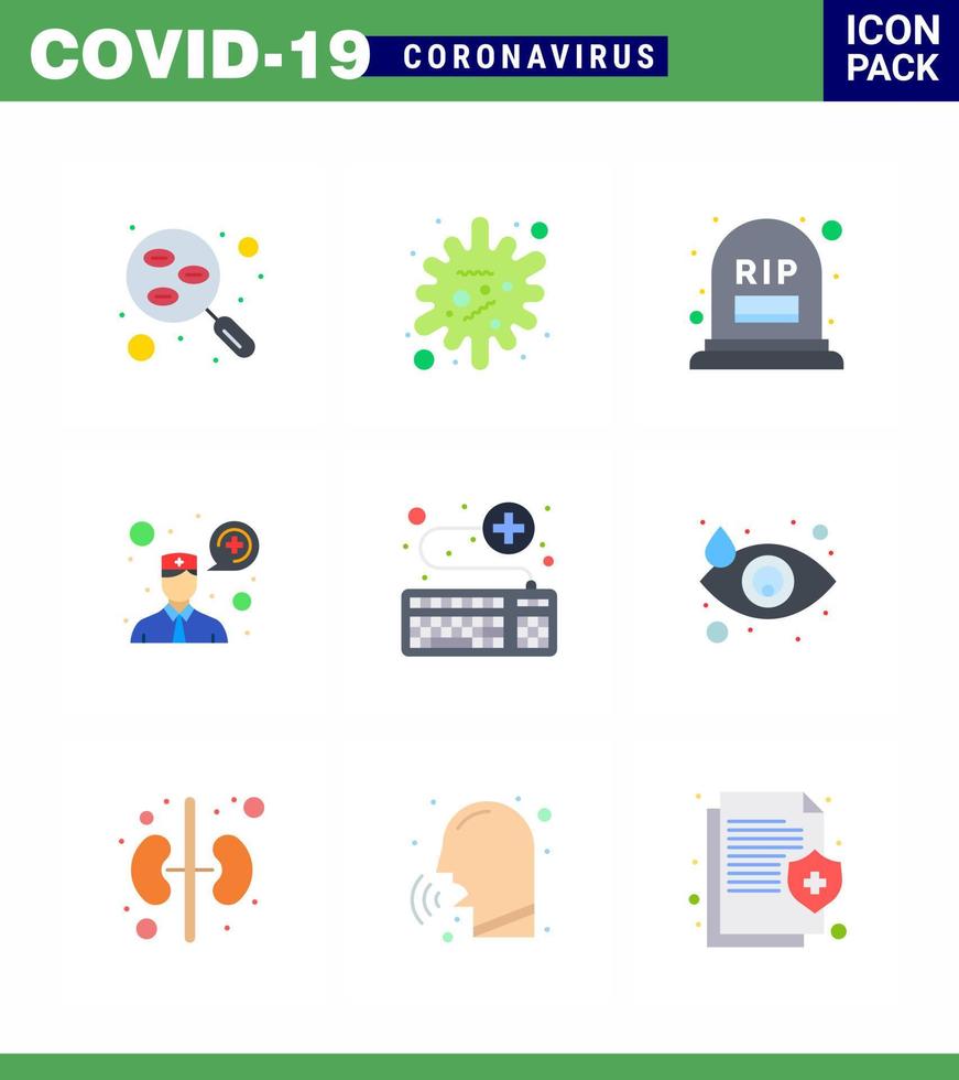 COVID19 corona virus contamination prevention Blue icon 25 pack such as keyboard communication infection consultation rip viral coronavirus 2019nov disease Vector Design Elements