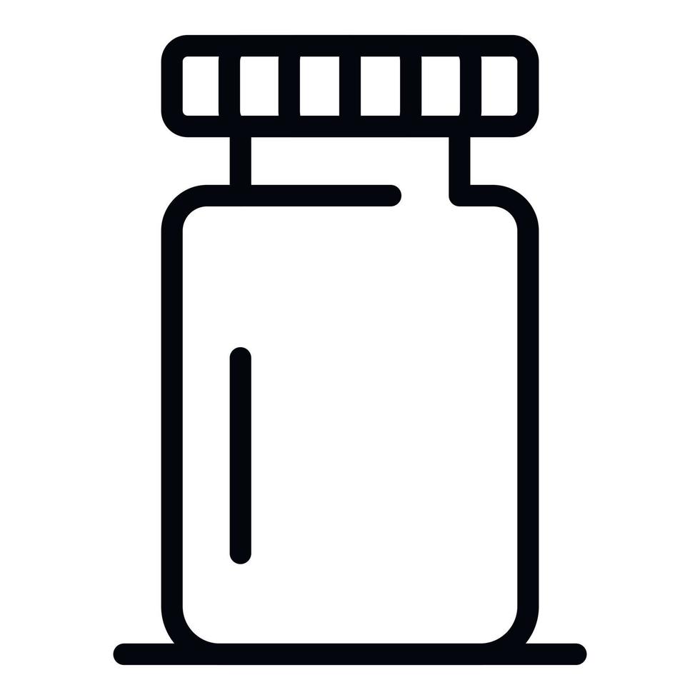 Pills jar icon, outline style vector