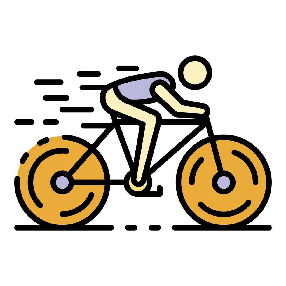 Triathlon bicycle icon color outline vector
