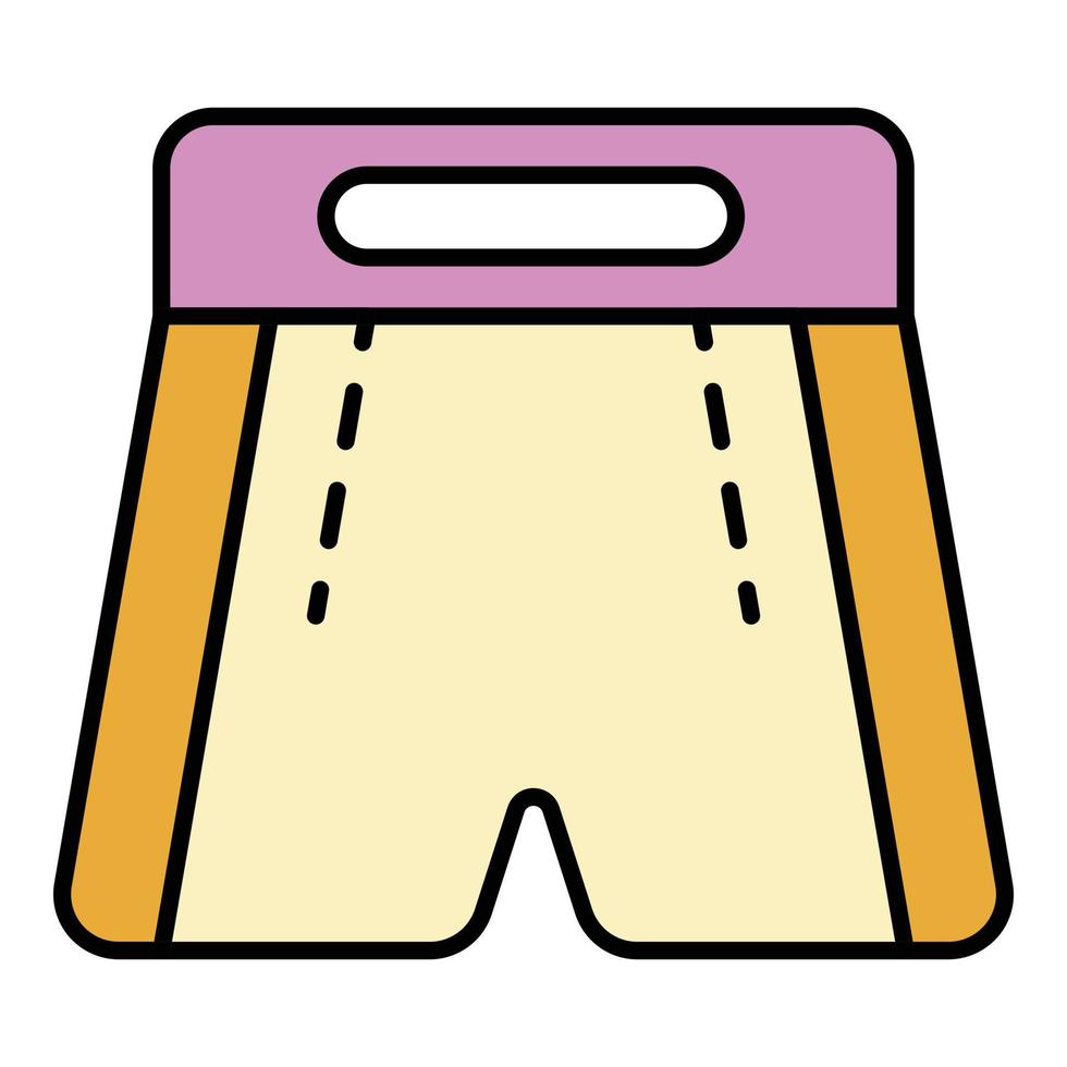 Boxing shorts icon color outline vector