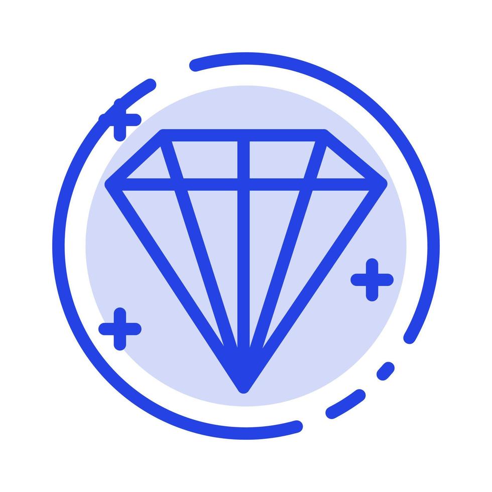 Diamond Jewel User Blue Dotted Line Line Icon vector