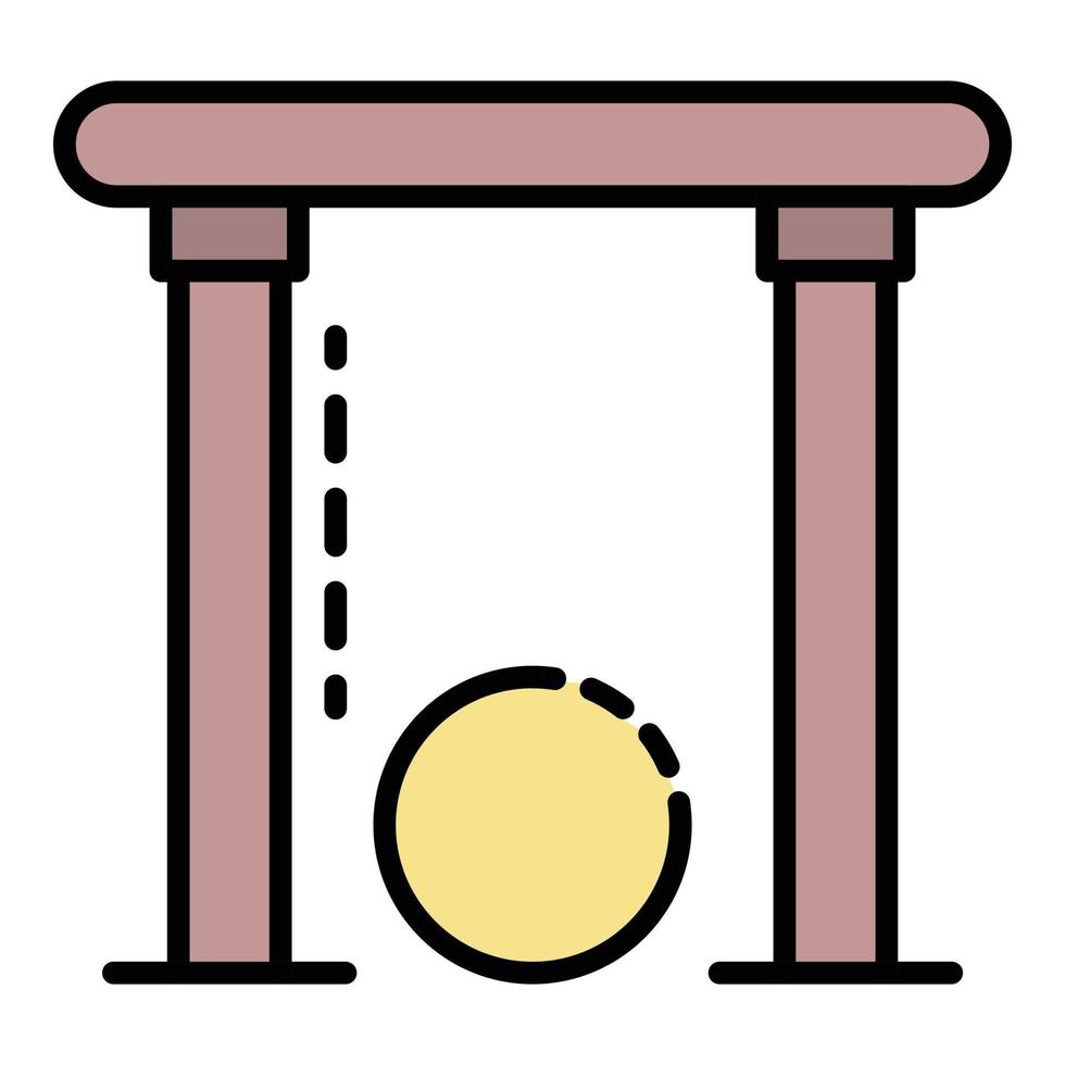 vector de esquema de color de icono de puerta de croquet