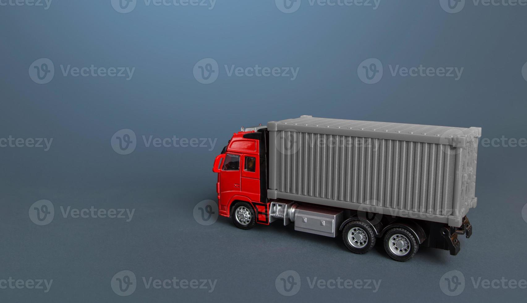 Fright truck. Transport business. Logistics. Express delivery, shipping. photo