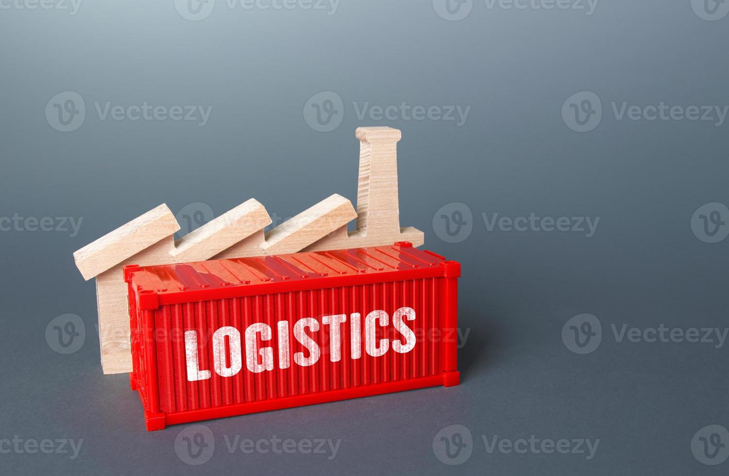 Factory and logistics shipping container. Production of goods. Manufacturing industry. Transportation and storage infrastructure. Warehouse capacity. shipment. Distribution of orders in a short time. photo