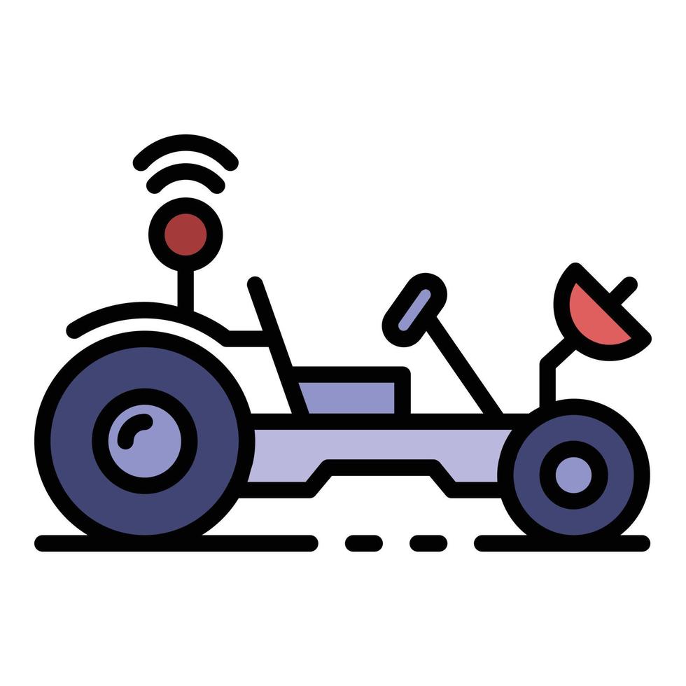 Moon rover icon color outline vector