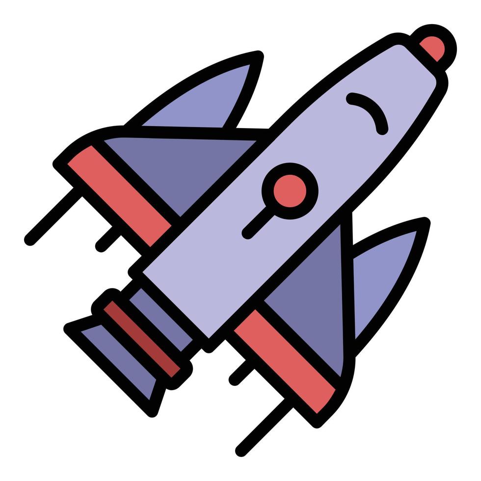 Spaceship icon color outline vector