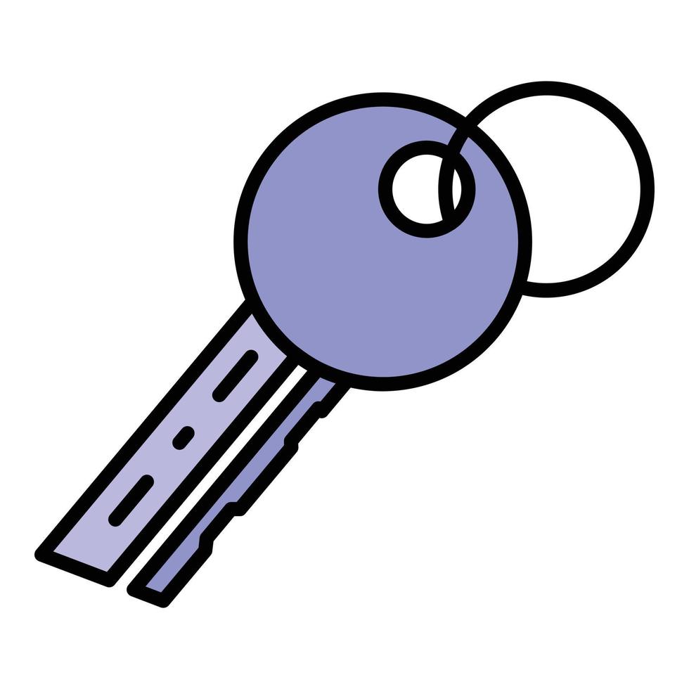 Car key icon color outline vector