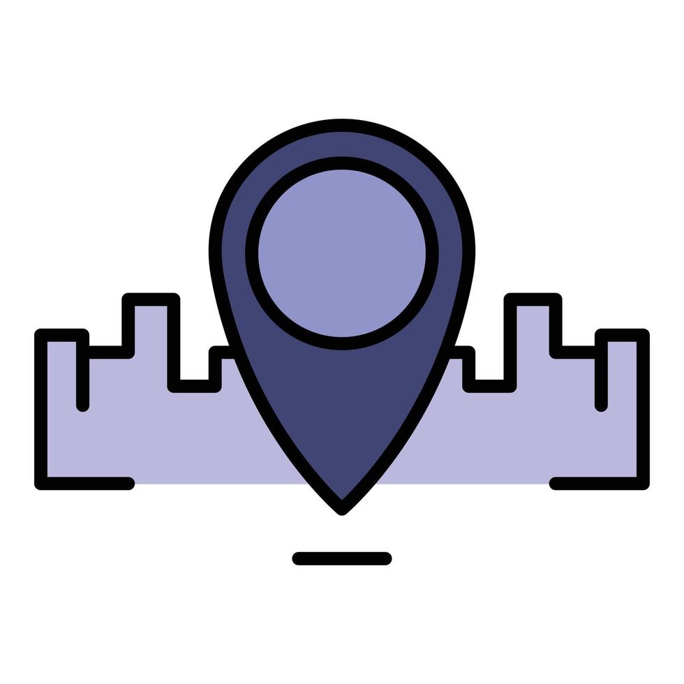 City location sharing icon color outline vector