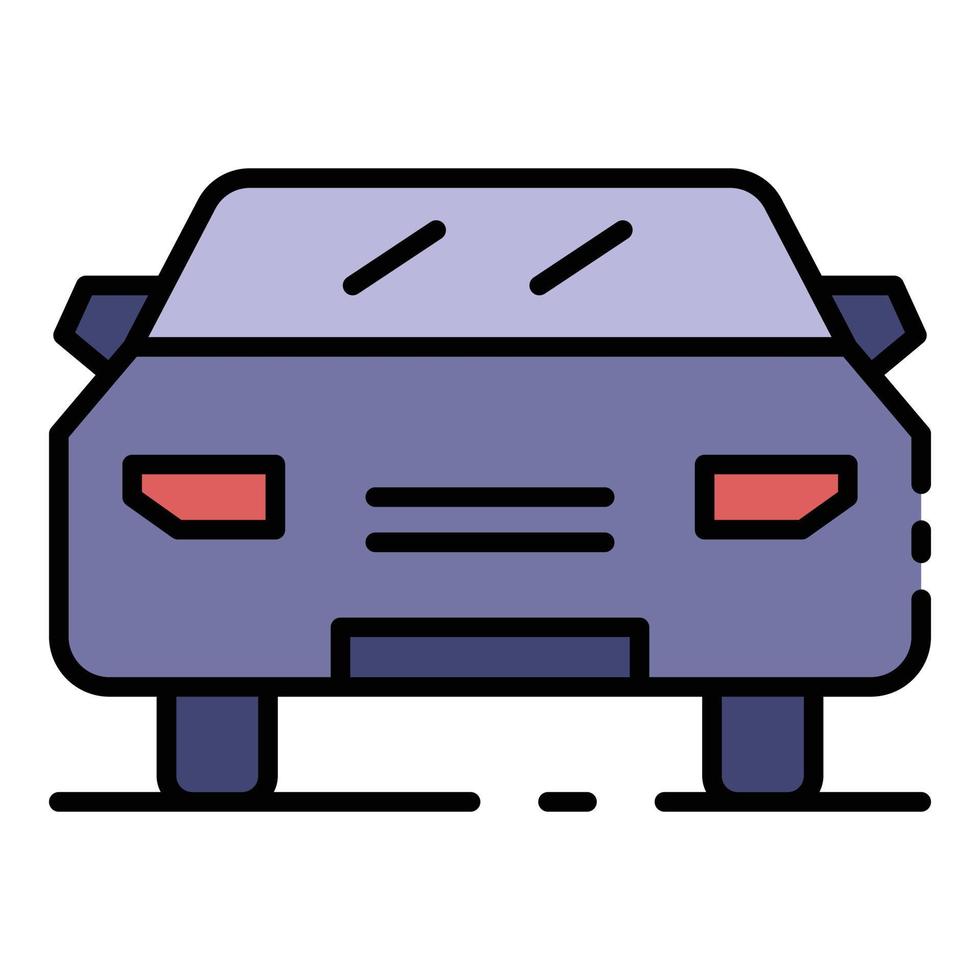Front car side icon color outline vector