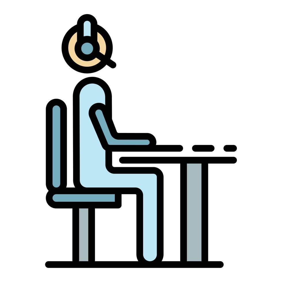 Man at call center office icon color outline vector
