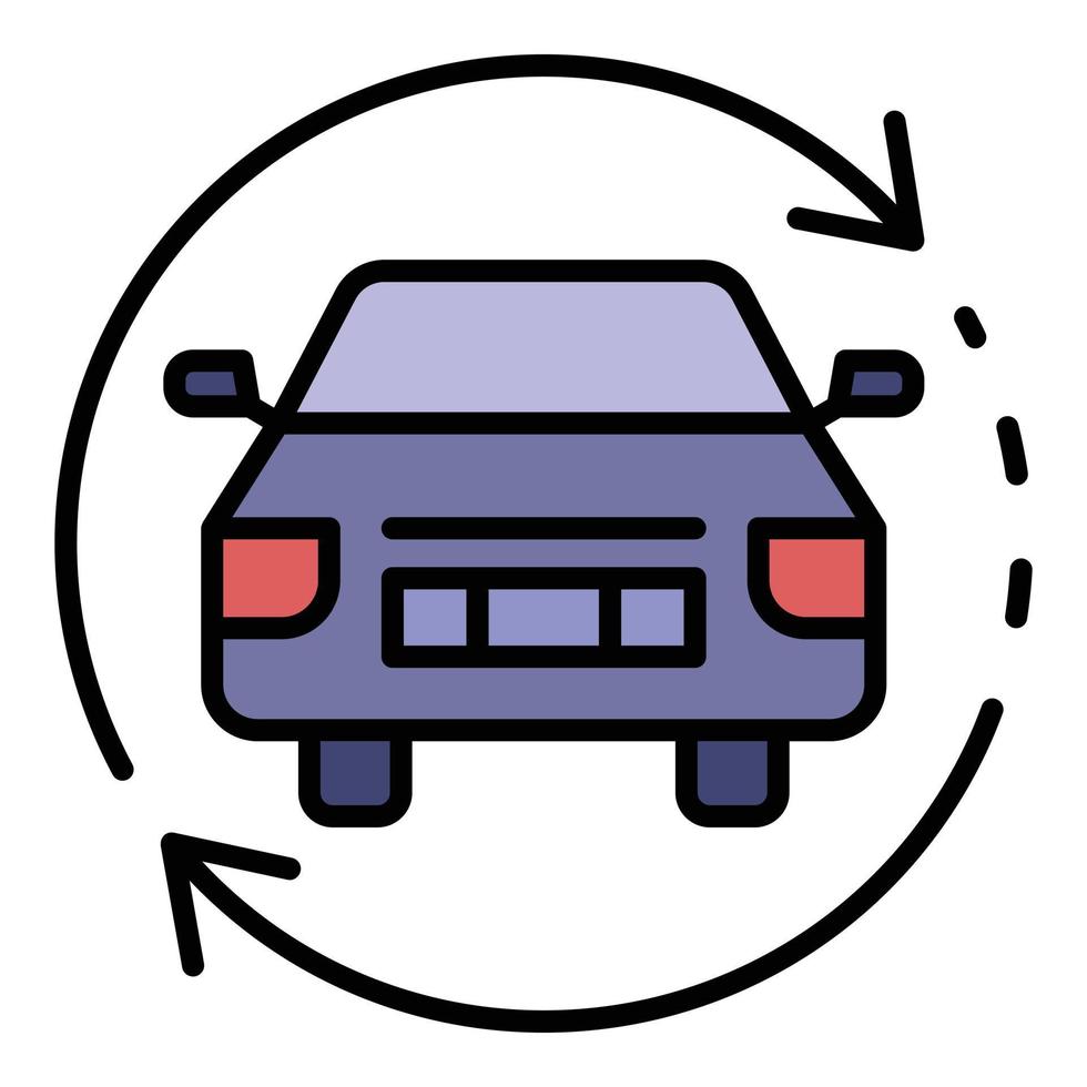 vector de contorno de color de icono de firmware de actualización de coche