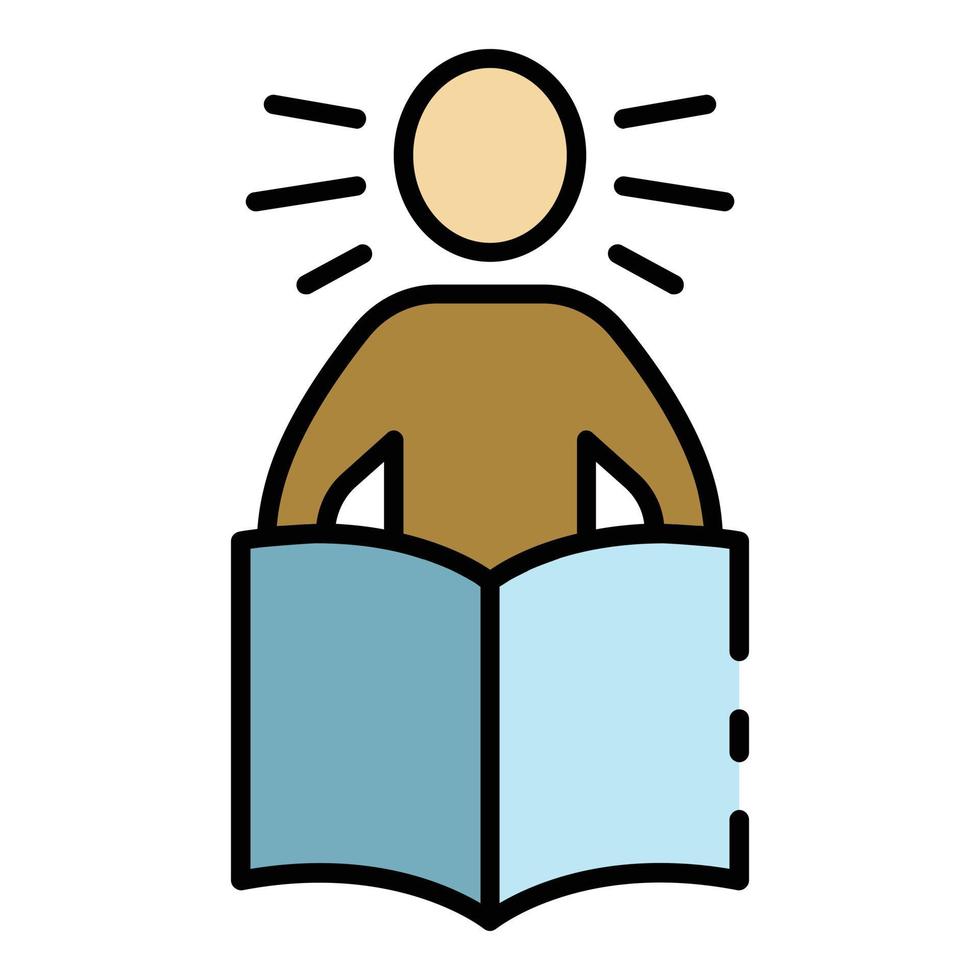 Read book learning icon color outline vector