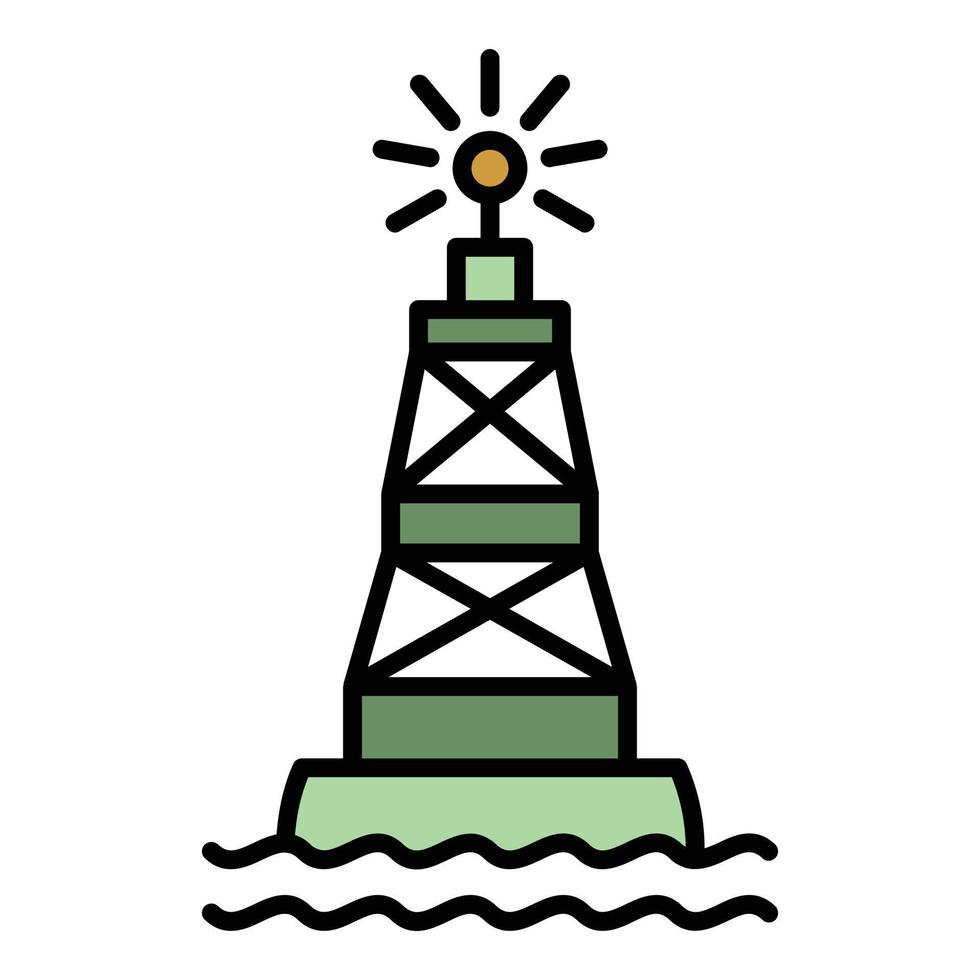 Port marine buoy icon color outline vector
