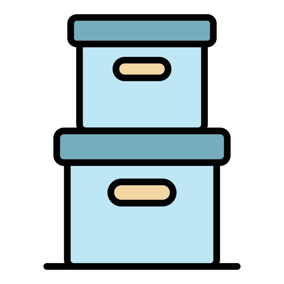 Stack delivery box icon color outline vector