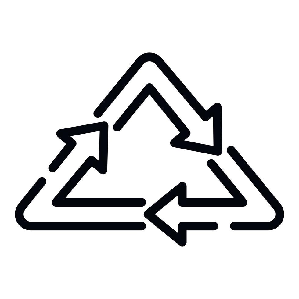 Recycling triangle icon, outline style vector