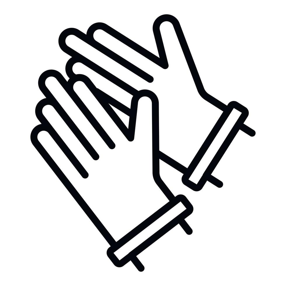 icono de guantes de goma, estilo de esquema vector