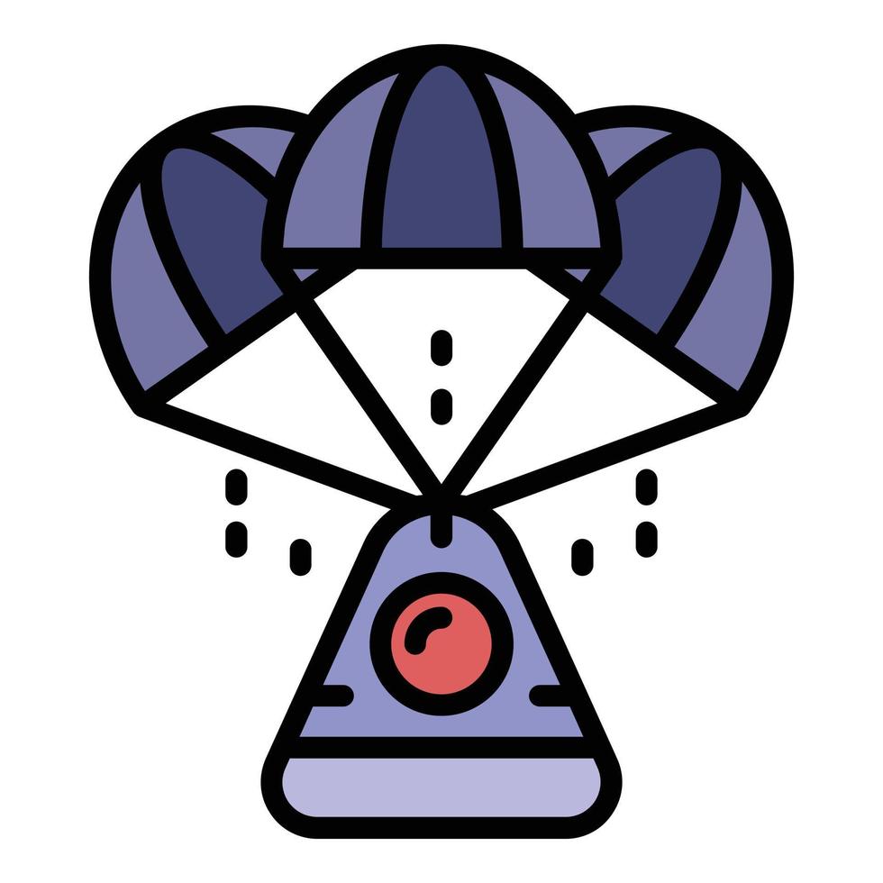 Space capsule icon color outline vector