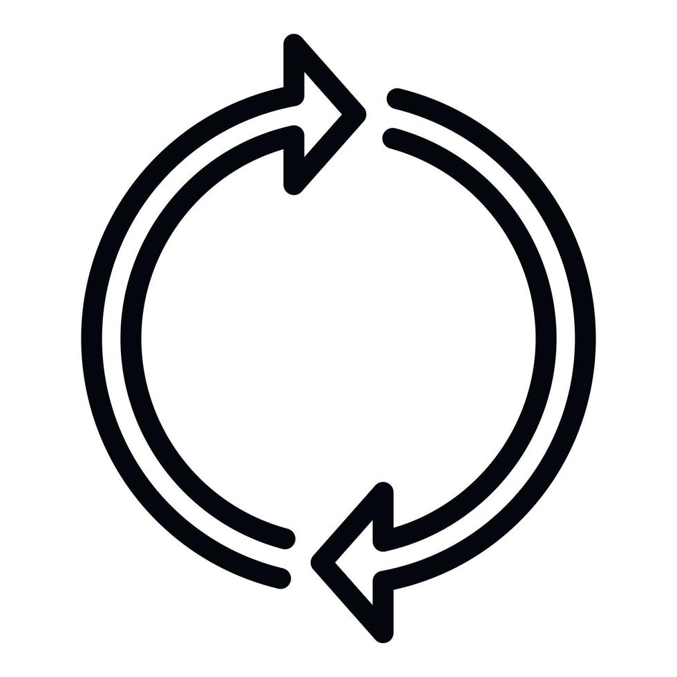 Two arrows forming a circle icon, outline style vector