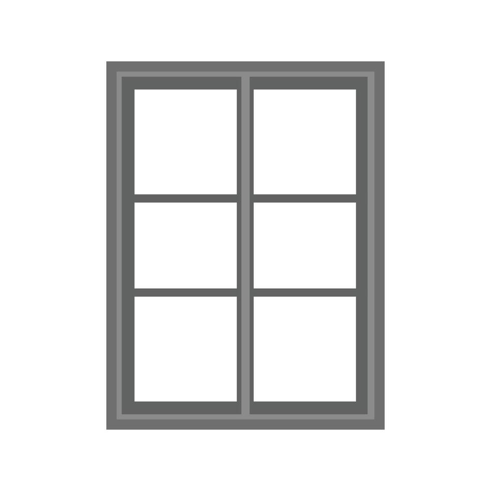 icono de ventana plana en escala de grises vector