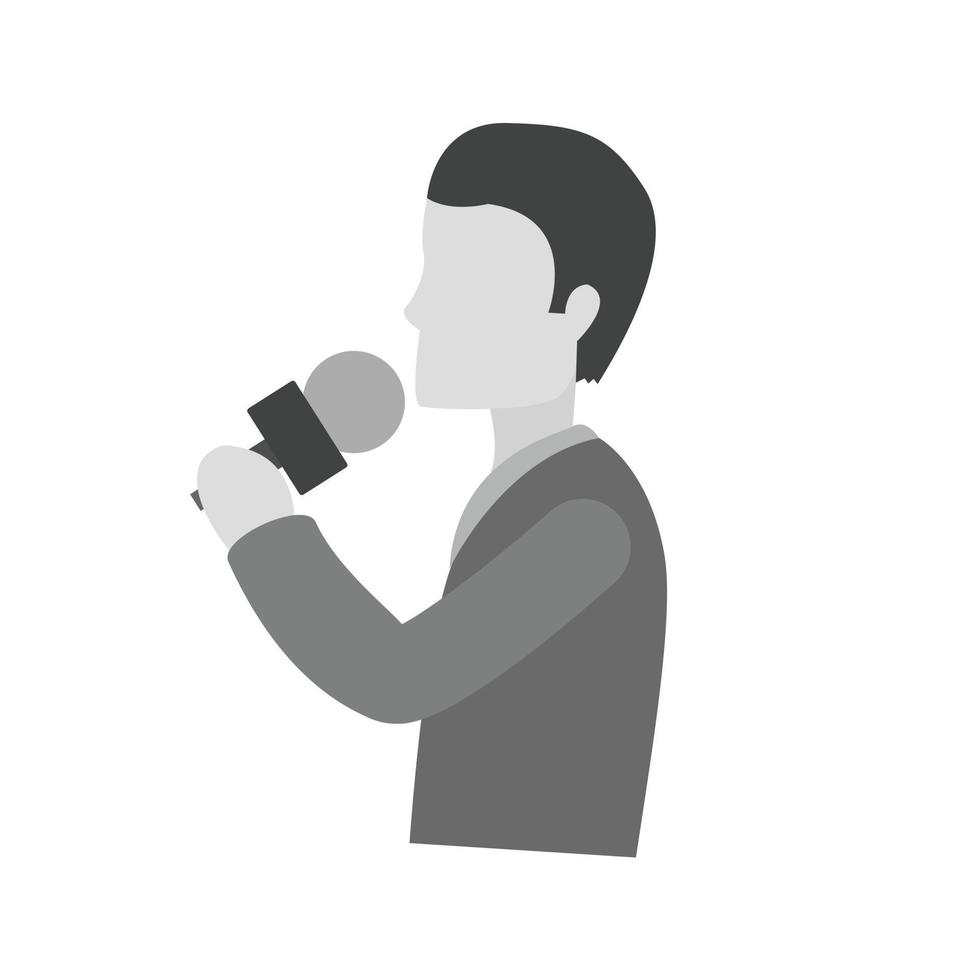 Singing Flat Greyscale Icon vector