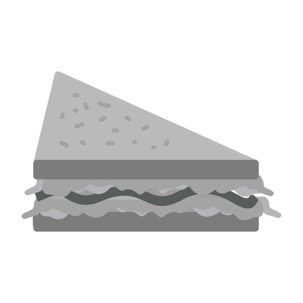 sándwich plano icono en escala de grises vector
