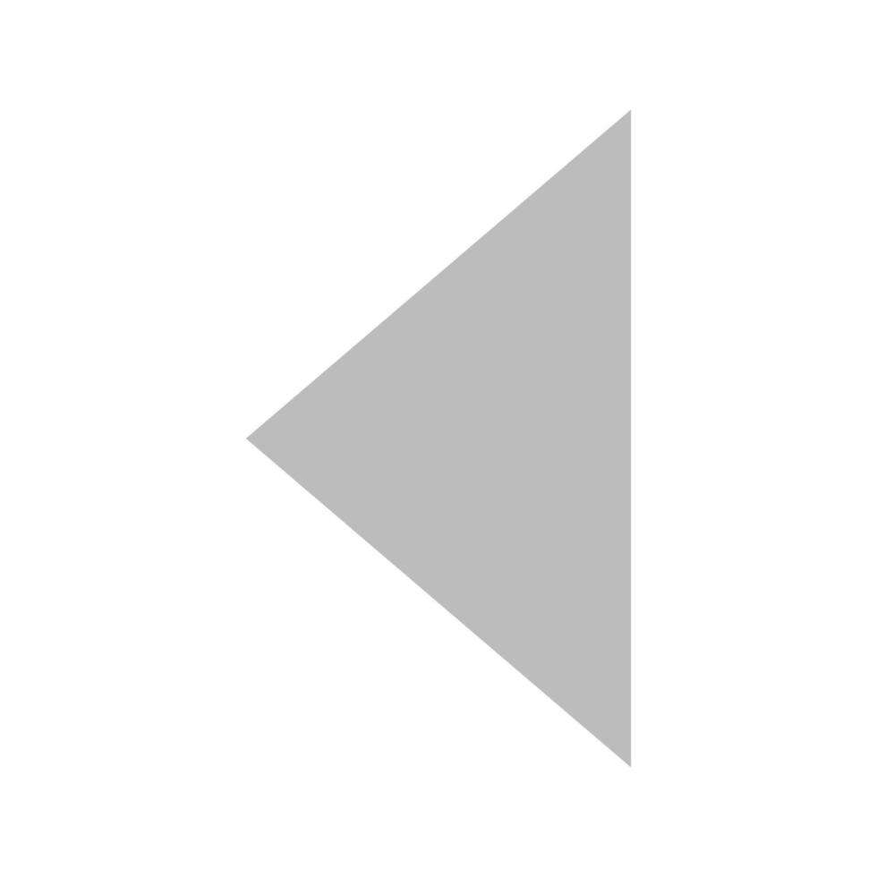 Triangle Arrow Left Flat Greyscale Icon vector
