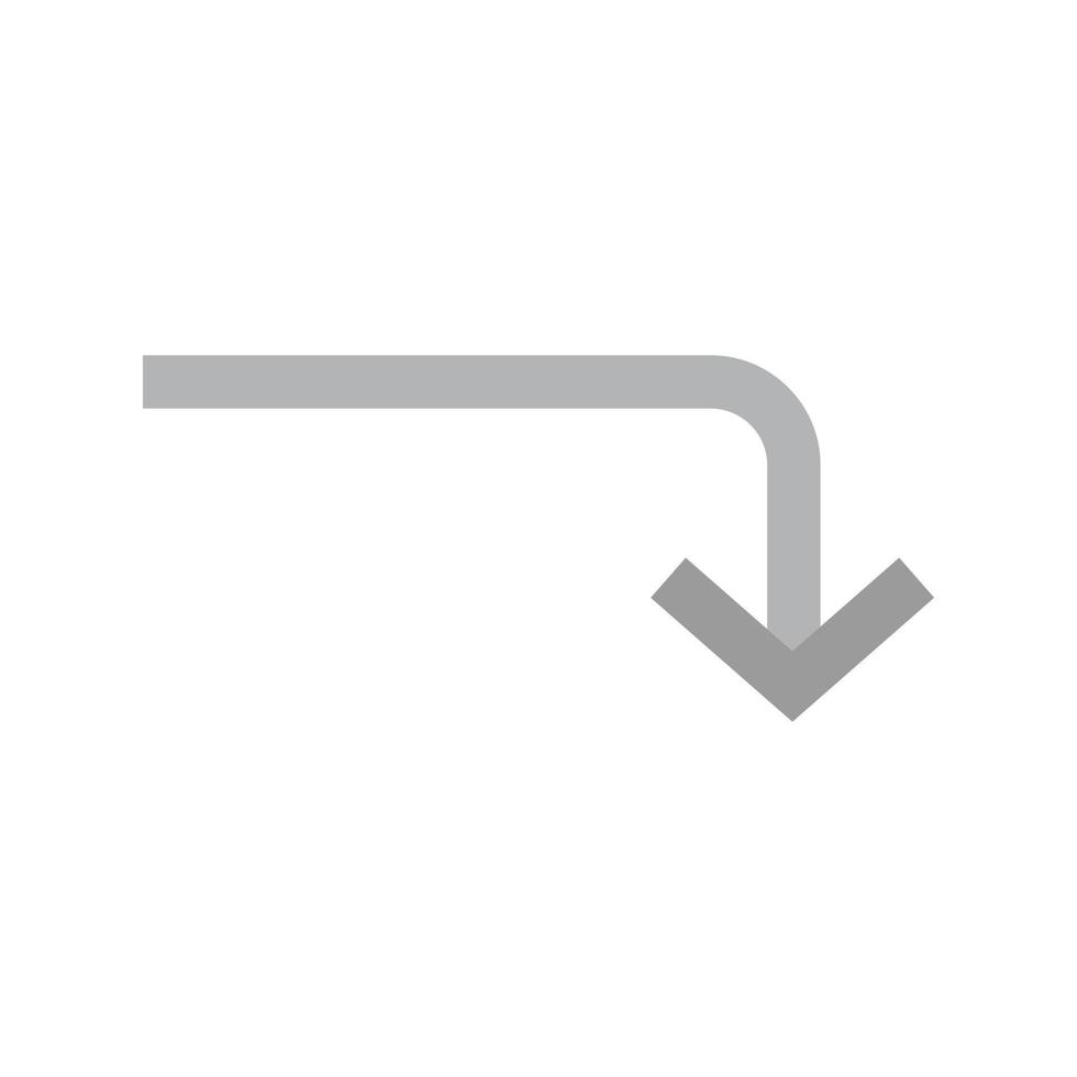 Turn Down Flat Greyscale Icon vector