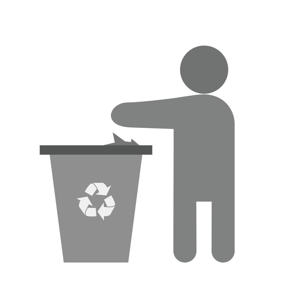 Throwing litter Flat Greyscale Icon vector