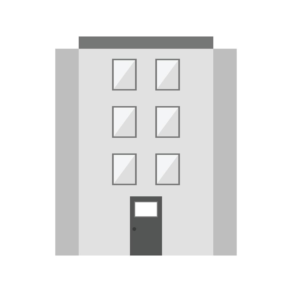 Building Flat Greyscale Icon vector