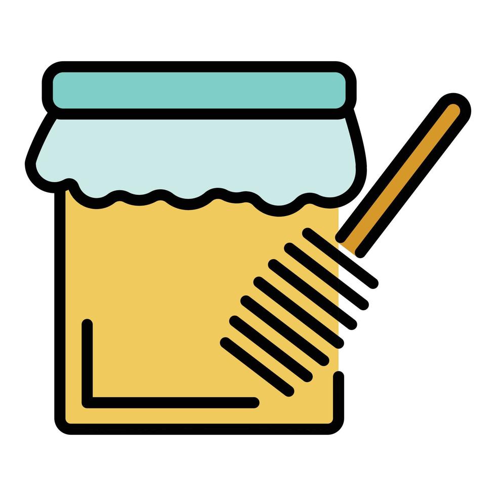 Hanukkah honey jar icon color outline vector