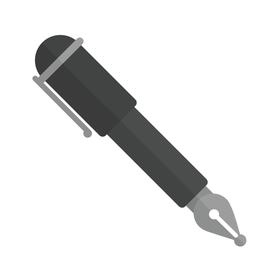 Fountain Pen Flat Greyscale Icon vector